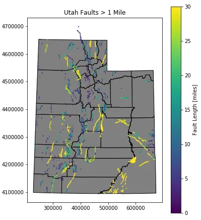 Utah Faults > 1 Mile Utah Faults > 1 Mile
